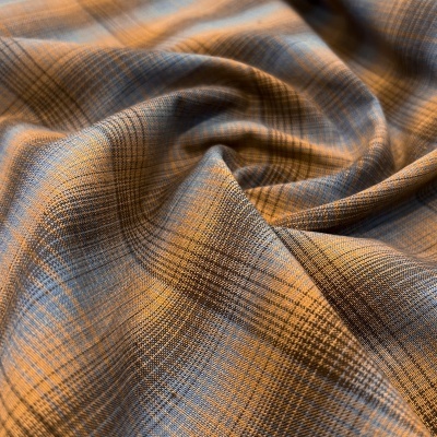 Tecido Japonês | Picardy - Azul e Castanho