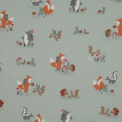 Tecido Poppy | Forest Animals - Verde