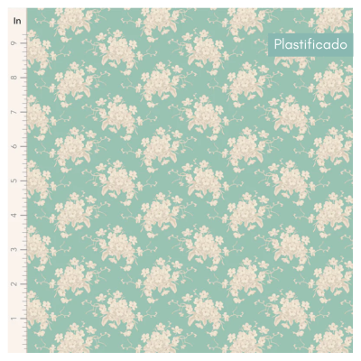 Tecido Plastificado | Tilda - White Flower Teal