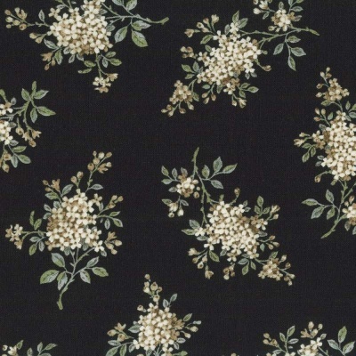Tecido Robert Kaufman | Petite Nostalgia - Hydrangeas Black