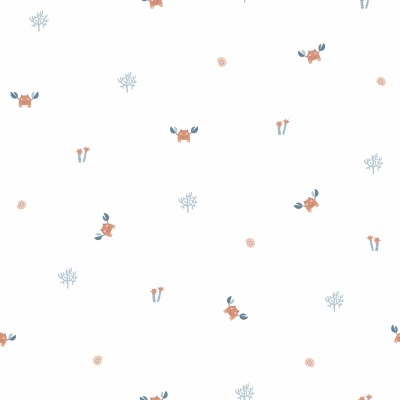 Tecido Poppy | Ocean Life - Branco