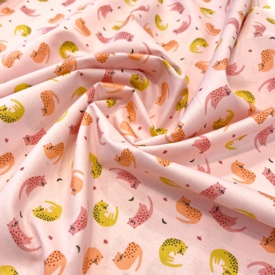 Tecido Poppy | Dreamy Cats - Rosa