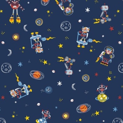 Tecido Plastificado | Cool Space Vehicle - Azul Escuro