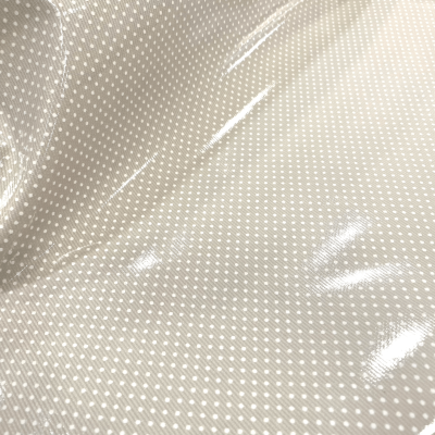 Tecido Plastificado | Piquet - Bege com Pintinhas Brancas