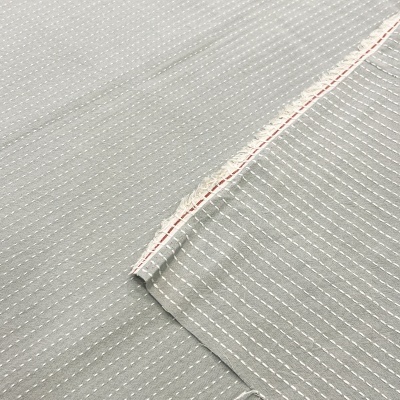 Tecido Japonês | Backstitch - Cinzento
