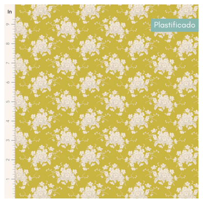 Tecido Plastificado | Tilda - White Flower Sour Yellow