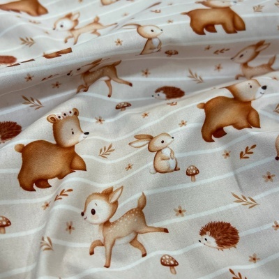 Tecido Pontotextil | Bosque - Bege