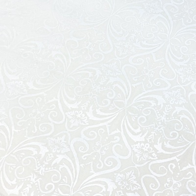 Tecido Branco com Padrão Metálico