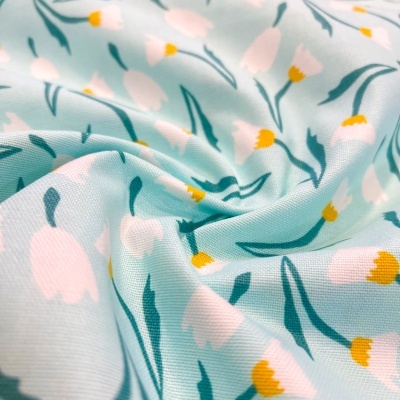 Tecido Alinhado | Iris Garden - Aqua