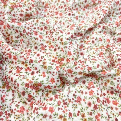 Musselina | Mini Flowers - Verde e Rosa