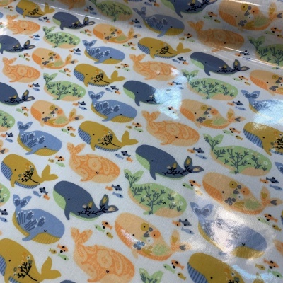 Tecido Plastificado | Beautiful Whale - White