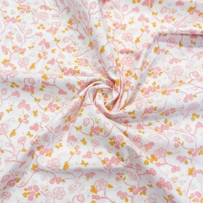 Tecido Poppy | Romantic Flowers - Branco