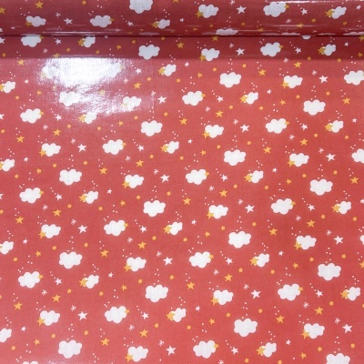 Tecido Plastificado | Nuvens - Tijolo