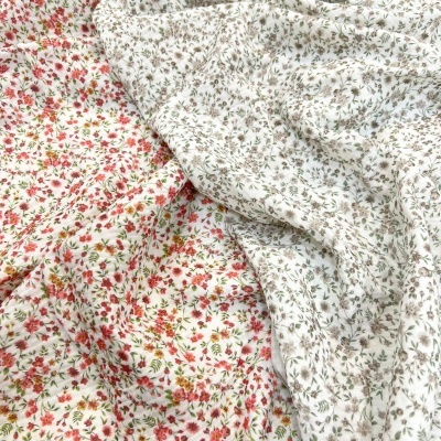 Musselina | Mini Flowers - Verde e Rosa