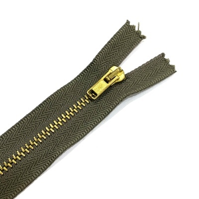 Fecho | Verde Seco Cremalheira Dourada - 20cm