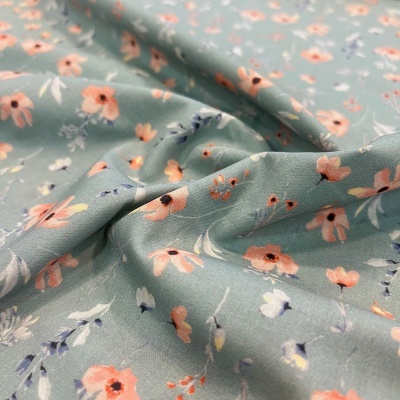 Tecido Poppy | Flowers - Verde