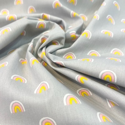 Tecido Poppy | Cute Rainbow - Cinzento