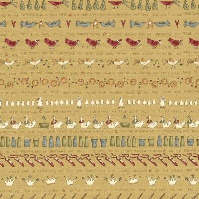 Tecido Anni Downs | On the 12th Day - Song Design Green