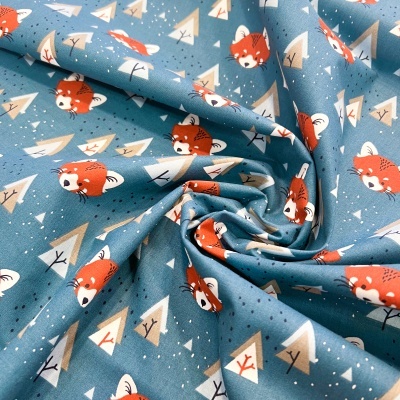 Tecido Le Tissu by Domotex | Raposas do Bosque - Azul Petróleo