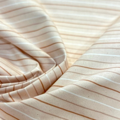 Tecido Pontotextil | Riscas - Bege, Branco e Castanho