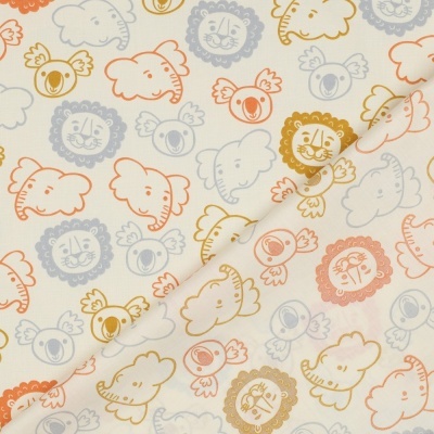 Tecido Poppy | Safari Animals - Pérola