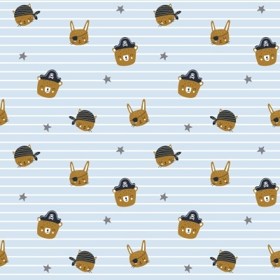 Tecido Poppy | Pirates - Azul Claro