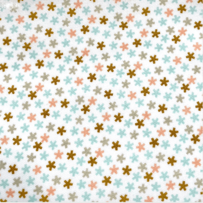 Tecido Plastificado | Asteriscos - Salmão, Azul e Mostarda