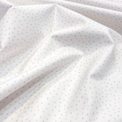 Tecido Pontotextil | Branco com Pintas Bege