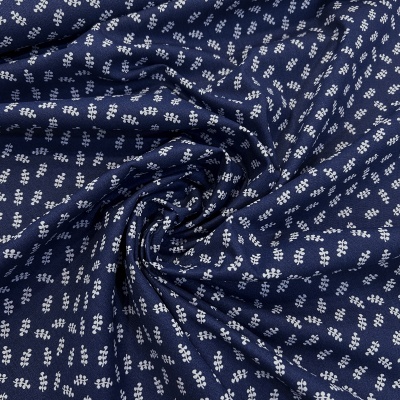 Tecido Poppy | Leaves - Azul Escuro