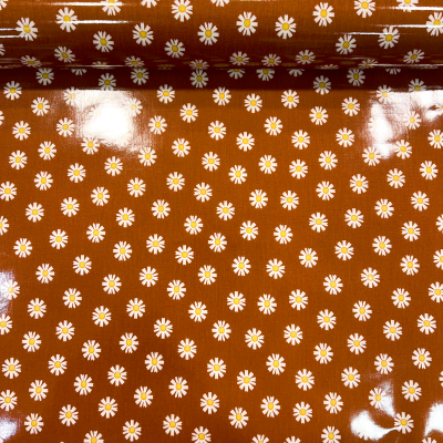 Tecido Plastificado | Margaridas - Tijolo