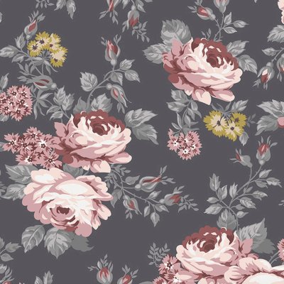 Tecido Riley Blake Main | Floral - Charcoal