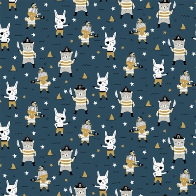 Tecido Poppy | Pirates - Azul