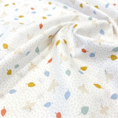 Tecido Poppy | Pretty Birds - Branco