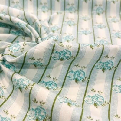 FABRICART | Riscas de Flores - Verde Água