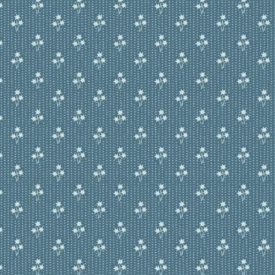 Tecido Stof | Tiny Delight - Flowery - Petróleo