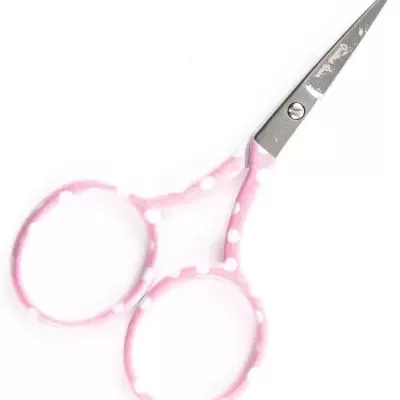 The Quilted Bear | Tesoura de Bordar 3,50" - Bolas Fundo Rosa