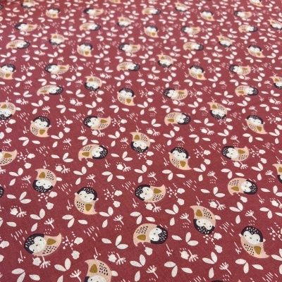 Tecido Le Tissu by Domotex | Coruja - Bordeaux