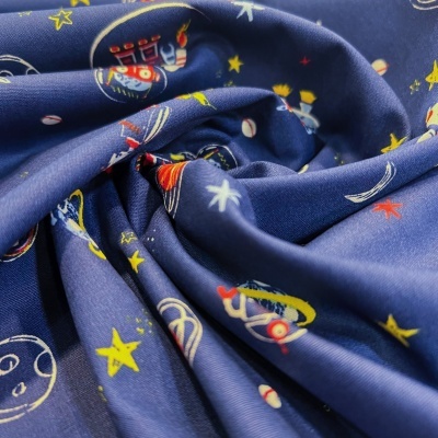 Tecido Poppy | Cool Space Vehicles - Azul Escuro