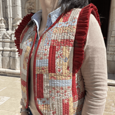 Passo-a-passo | Pontotextil - Colete com folho em Patchwork