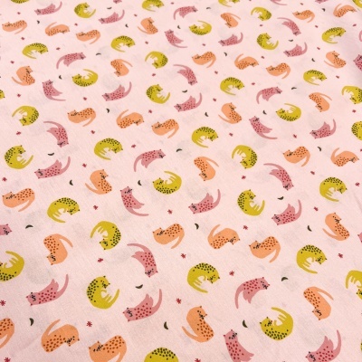 Tecido Poppy | Dreamy Cats - Rosa