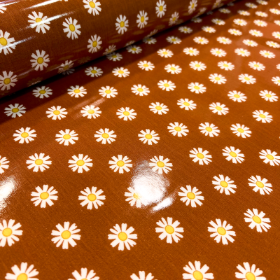 Tecido Plastificado | Margaridas - Tijolo