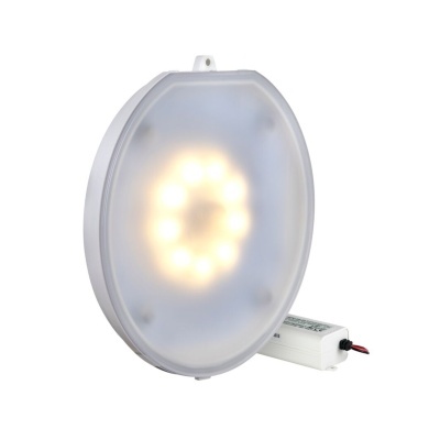 Luz LED redonda com capa branca e transformador
