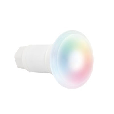 Lâmpada LED branca com difusor colorido em gradiente