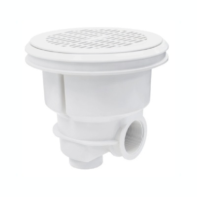Filtro branco cilíndrico de plástico com grelha circular e rosca