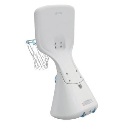 Tabela de basquetebol branca e azul com rede e logo LEDGE