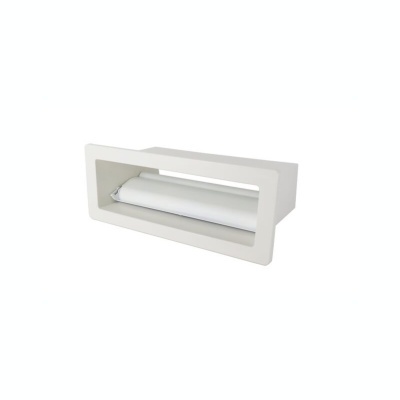 Suporte de parede branco com rolo embalado