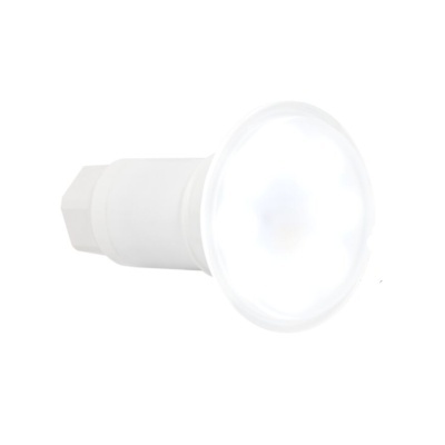 Luz LED branca com lente circular e base hexagonal