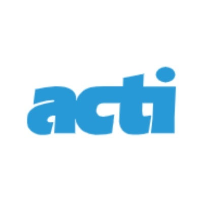 Logotipo com letras azuis agi sobre fundo branco