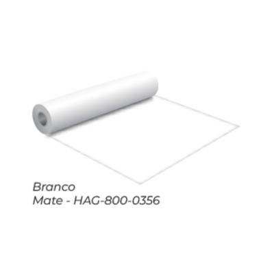 Rolo de papel branco mate com texto Branco Mate - HAG-800-0356