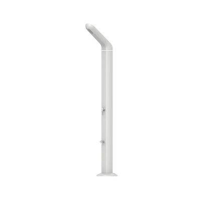 Chuveiro de exterior branco com base quadrada